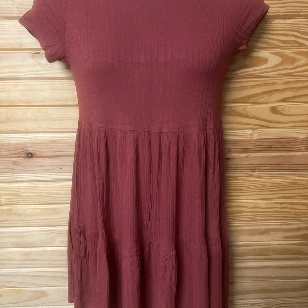 See You Monday Pink Ribbed Smocked Mini Sundress